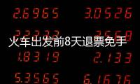 火车出发前8天退票免手续费