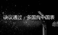 决议通过
，多国向中国表达祝贺