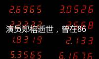 演员郑榕逝世�，曾在86版电视剧《西游记》中扮演太上老君