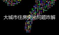 大城市住房突出问题咋解决�	？依靠这些工作来落实