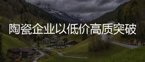 面对众多的企业中小陶瓷品牌