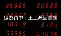 足协罚单�：王上源因掌掴郭田雨 将停赛3场
