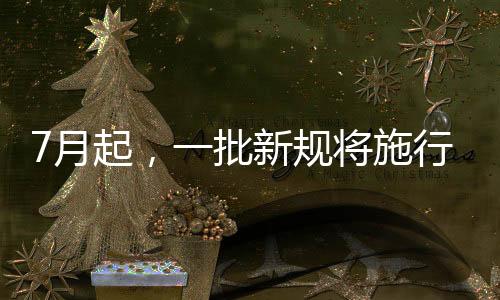 一起来看月起一批新规将施行